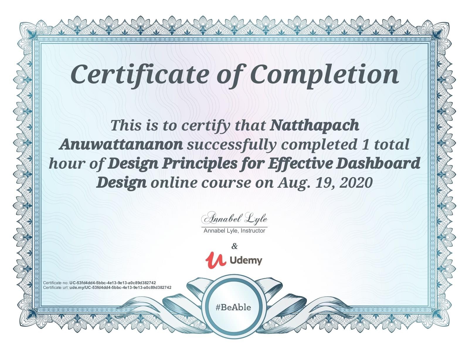 Design Principles for Effective Dashboard Design
